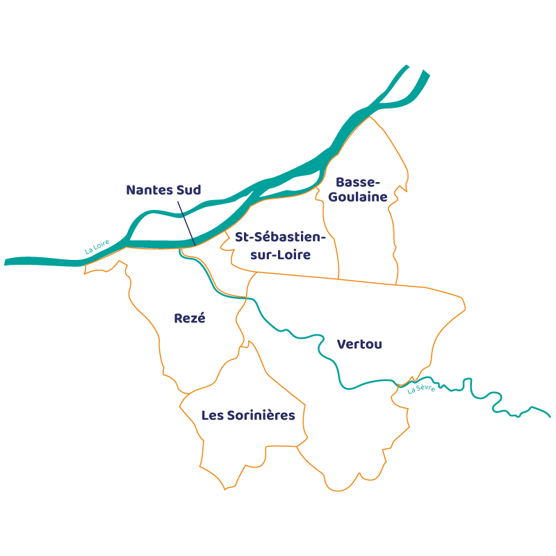 Carte du territoire de la CPTS Sèvre et Loire